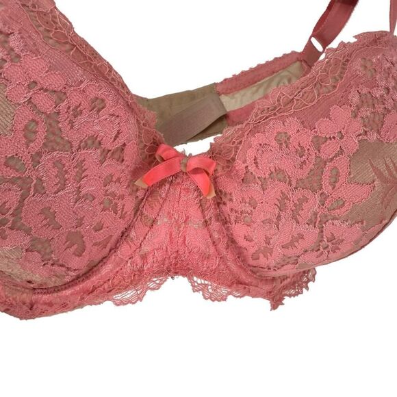 Victorias Secret Dream Angels Lined Demi Bra Size 34D Pink Underwired Sexy Lace - Picture 6 of 12